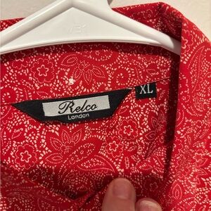 Relco London Red Paisley Button-Up Shirt XL